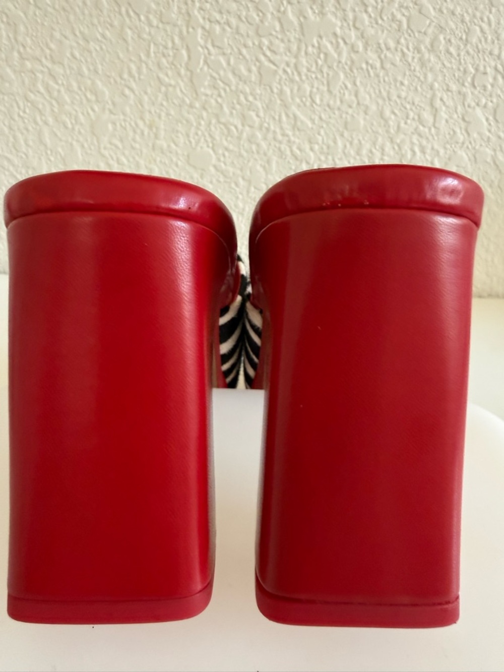 Jeffrey Campbell Red Mules with Black-and-White Zebra Strap | Size 9 | NWOT - Picture 11 of 13